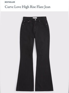 Abercrombie & Fitch Curve Love High-Rise Flare Jean - Black